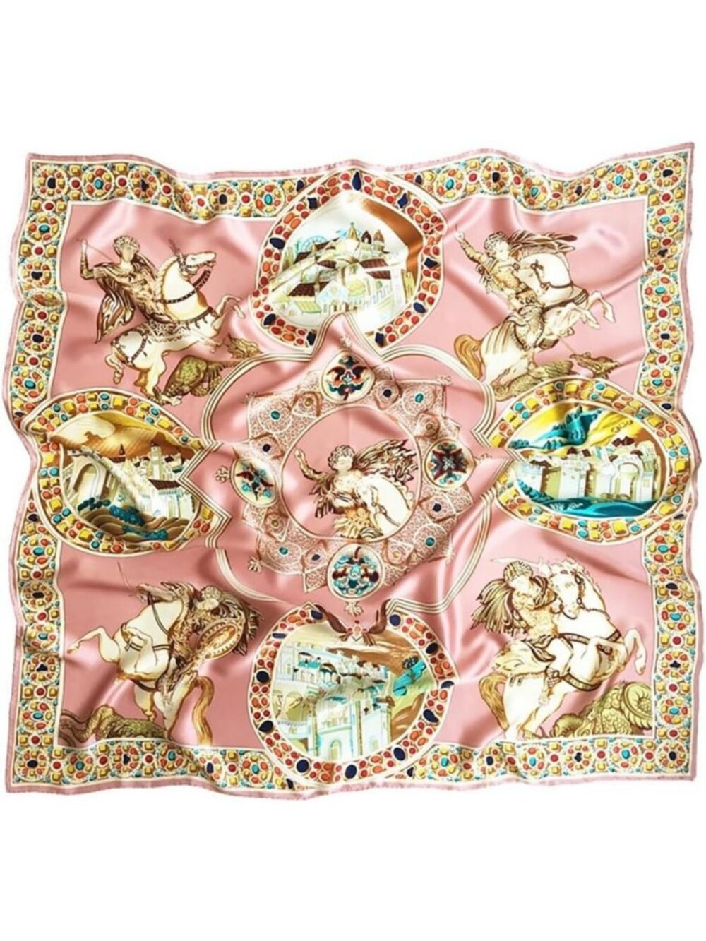 Luxurious 100% Mulberry Silk Large Square Scarf | Hair Wrap & Shawl 43